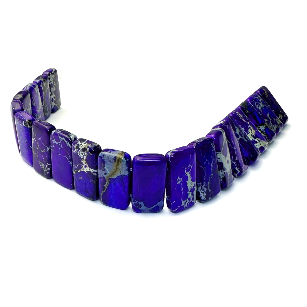 Regalit/jasp imperial albastru cu 2 orificii, 21x10x5mm-sir 20 buc 1 buc