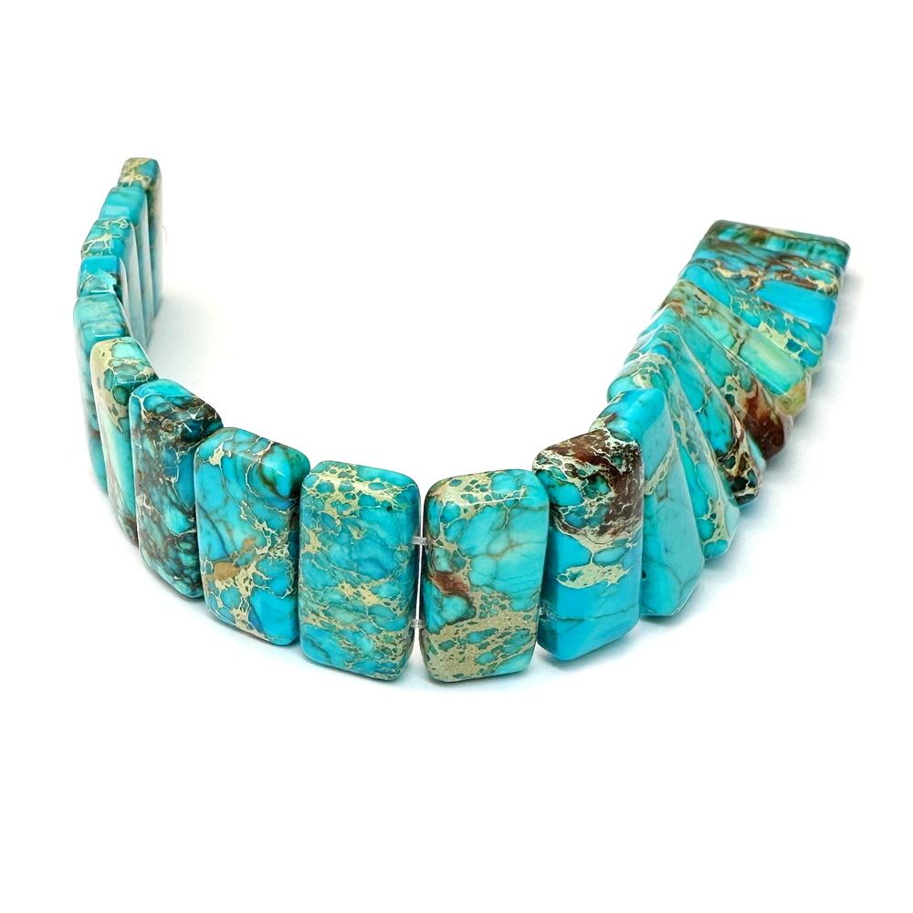 Regalit/jasp imperial bleu cu 2 orificii, 21x10x5mm-sir 20 buc 1 buc