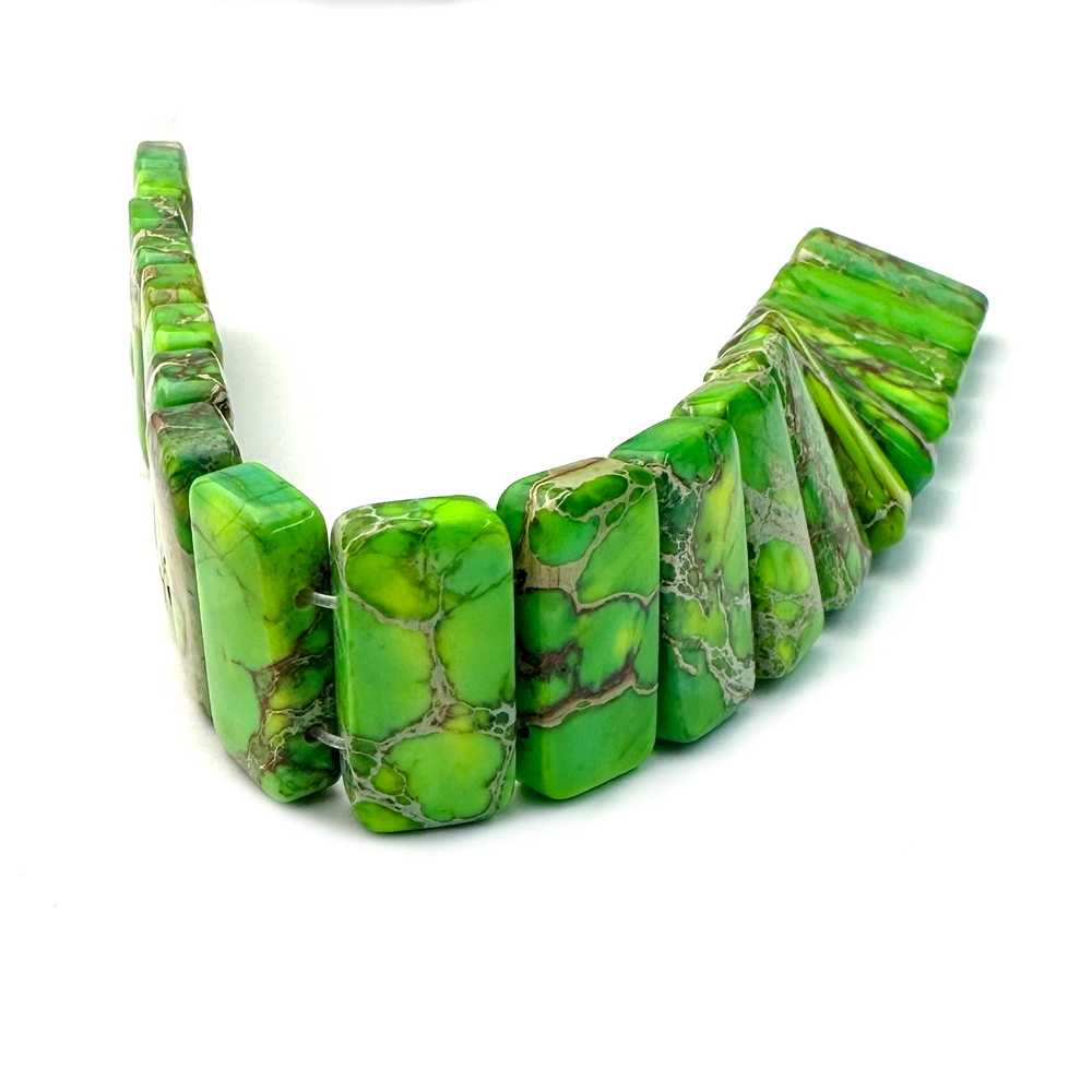 Regalit/jasp imperial verde-lime cu 2 orificii, 21x10x5mm-sir 20 buc 1 buc