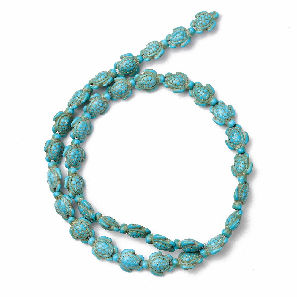 Turcoaz sintetic, broasca testoasa 11x9x5mm-sir 34 buc 1 buc