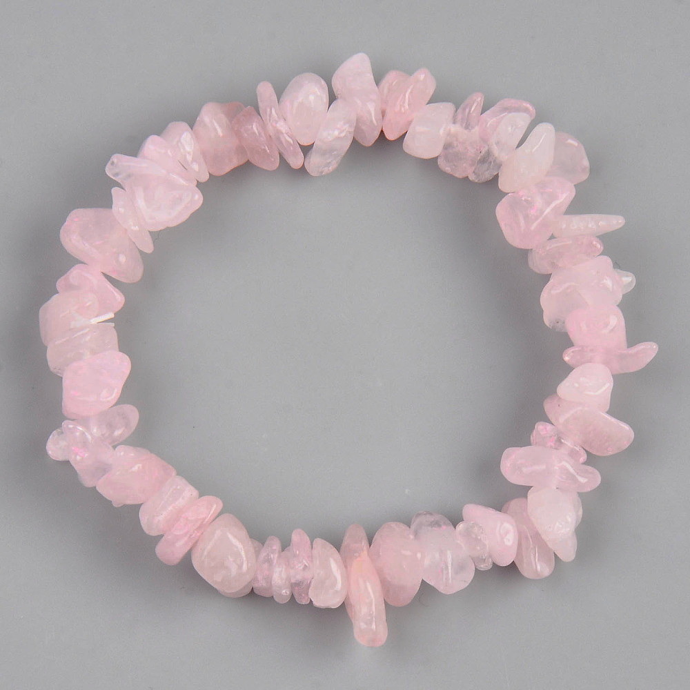 Bratara chips cuart roz pe elastic-interior 5cm 1 buc