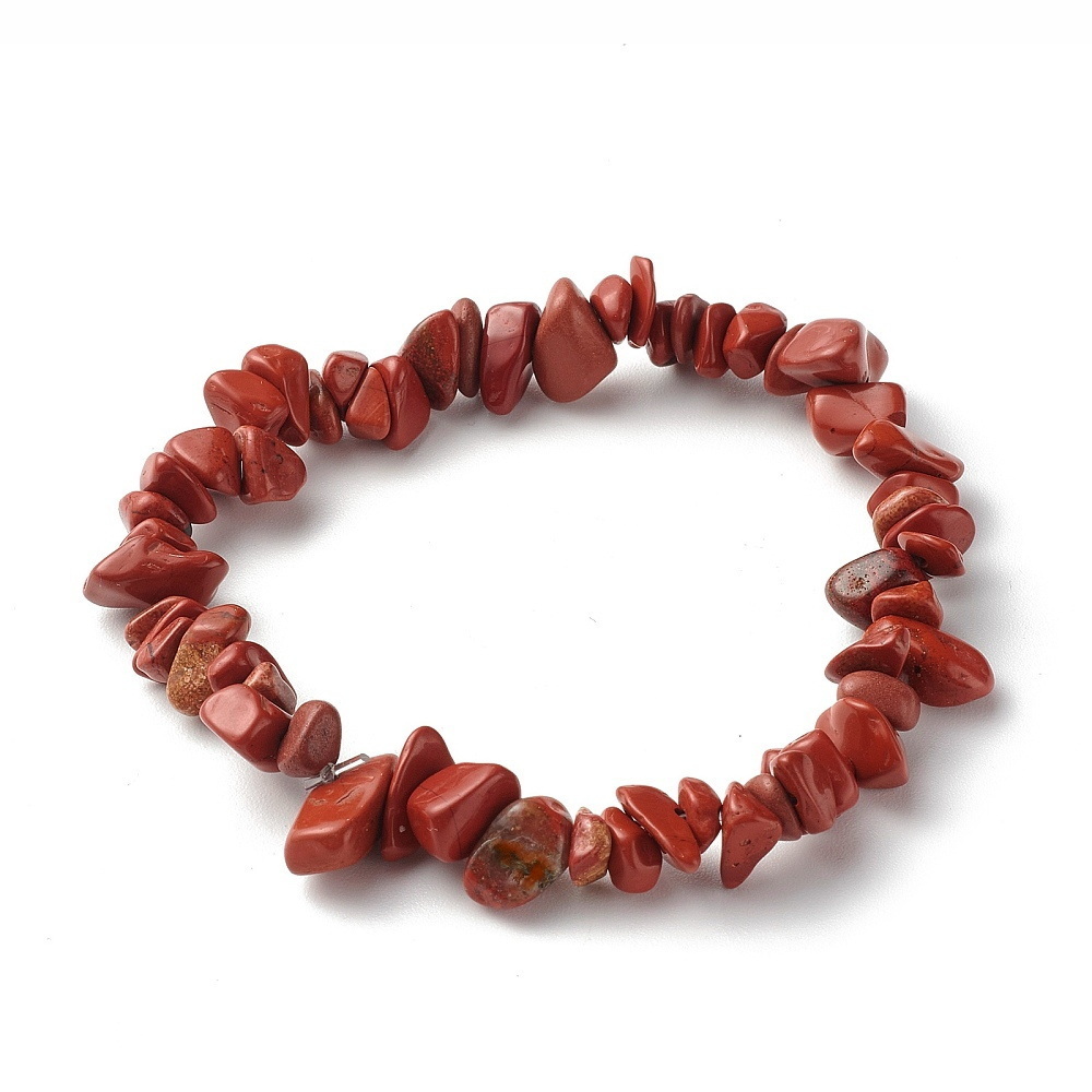 Bratara chips jasp rosu pe elastic-interior 5cm 1 buc