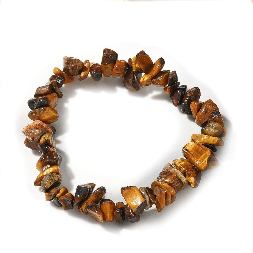 Bratara chips ochi de tigru pe elastic-interior 4.5- 5cm 1 buc