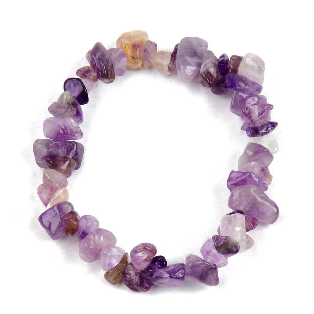 Bratara chips ametist pe elastic-interior 4.5- 5cm 1 buc