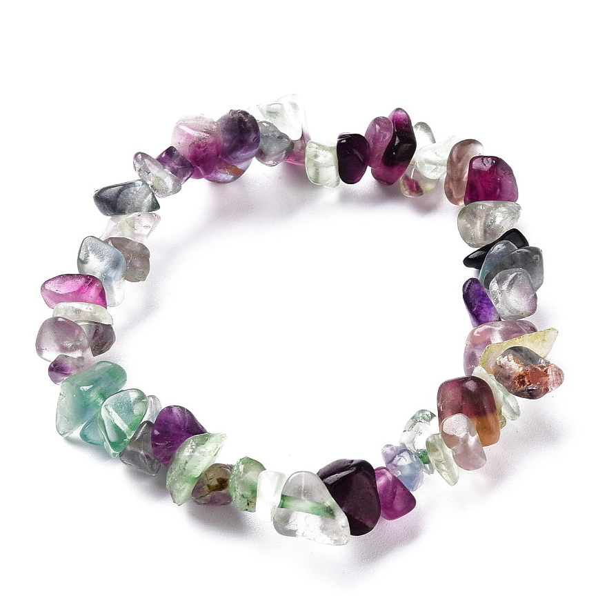 Bratara chips fluorit pe elastic-interior 4.5- 5cm 1 buc