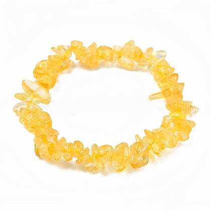 Bratara chips citrin pe elastic, interior 5.5cm 1 buc