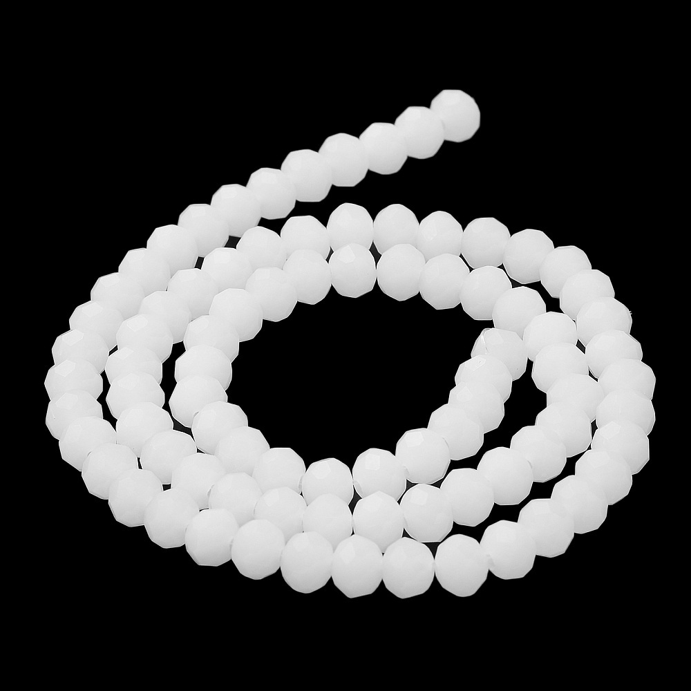 Cristale rotunde 4mm, opace, albe-sir 89 buc 1 buc
