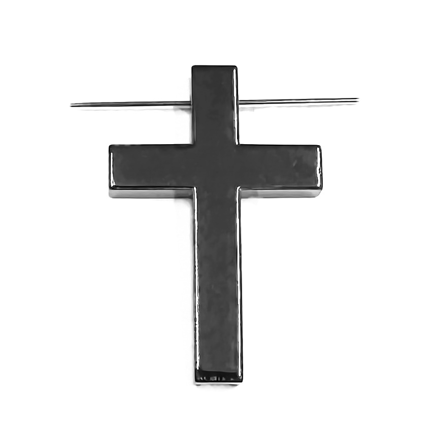 Pandantiv hematit, cruce 37x25x4mm 1 buc