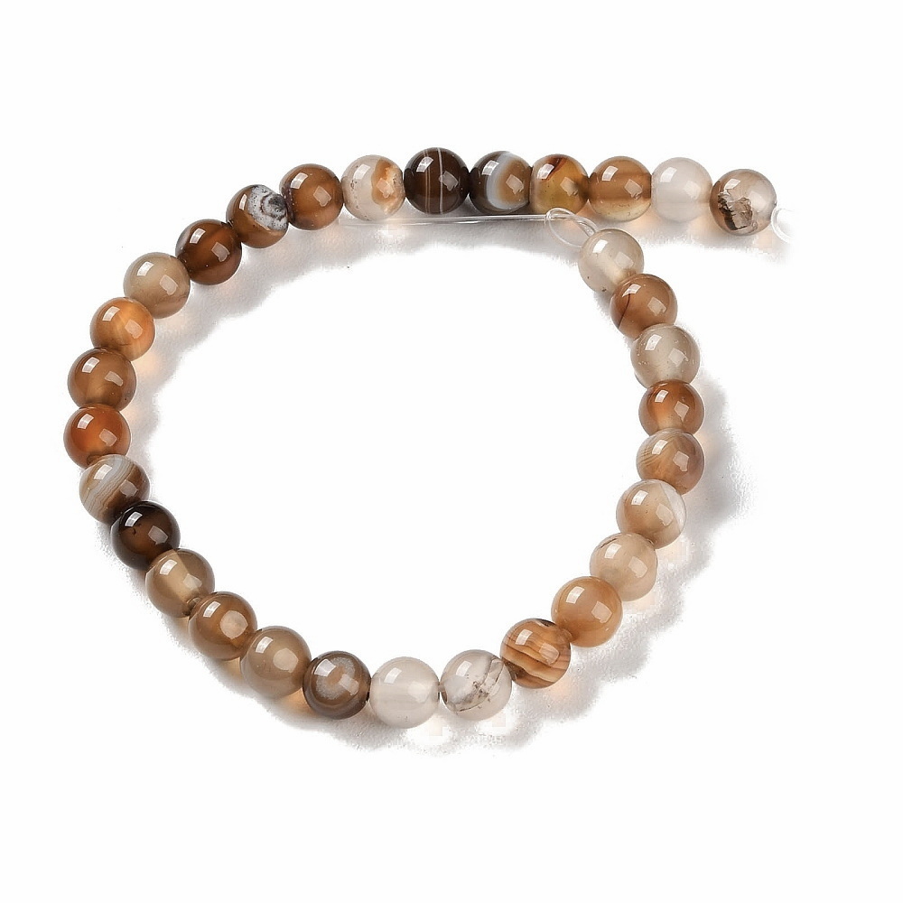 Agat striped maro, 6mm-sir 31 buc 1 buc