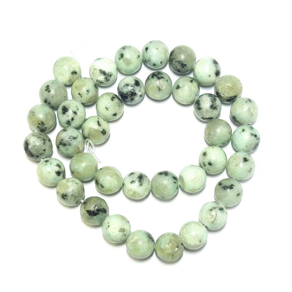Jasp Sesame sferic, verde deschis, 10mm-sir 39 buc 1 buc
