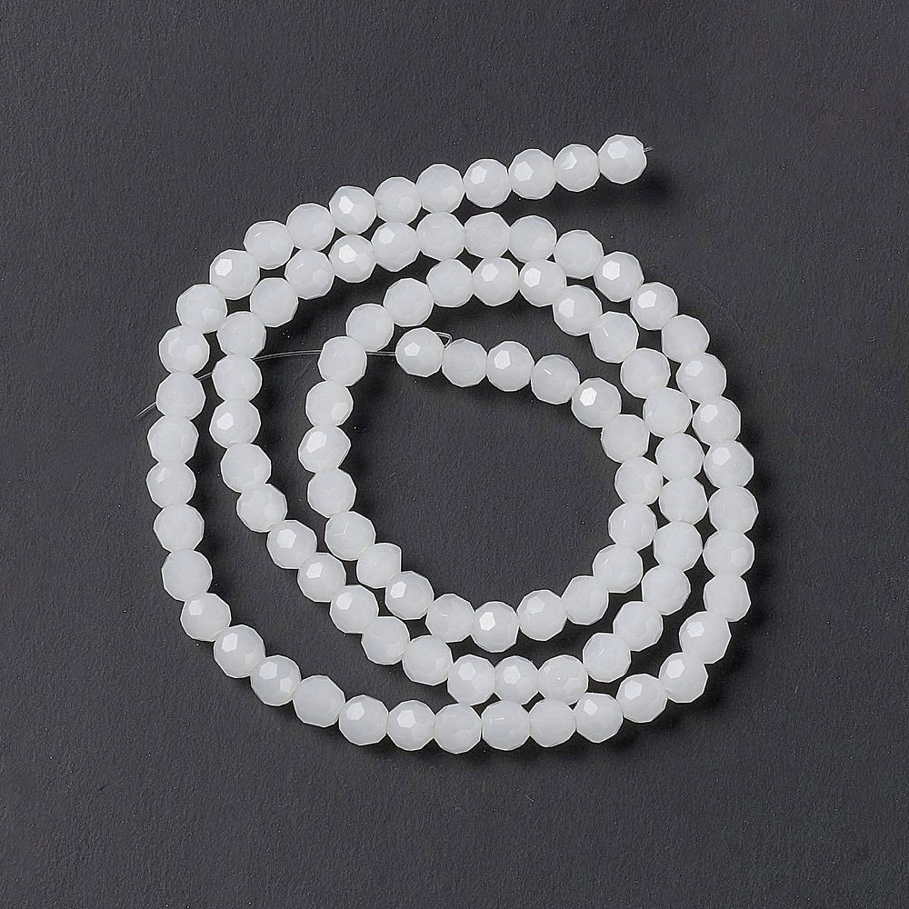 Cristale rotunde 4mm, alb-semiopac-sir 98 buc 1 buc
