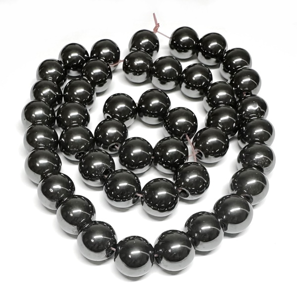 Hematit 10mm, orificiul 1.5mm-sir 43 buc 1 buc