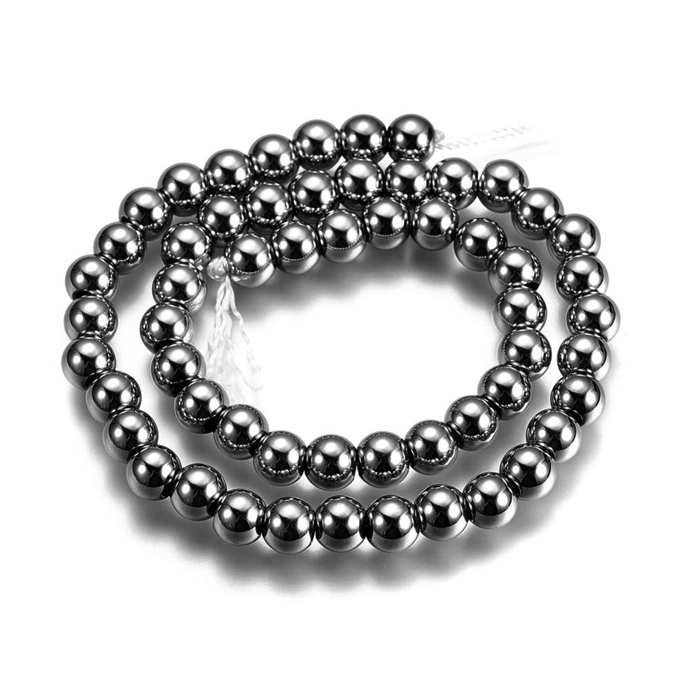 Hematit 8mm, orificiul 3mm-sir 56 buc 1 buc