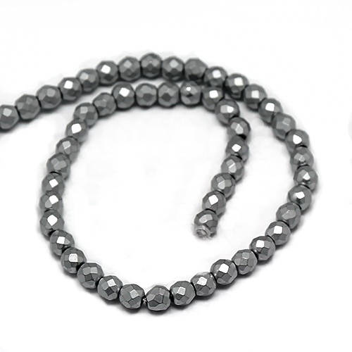 Hematit fatetat, frosted, 3mm, gri-sir 131 buc 1 buc