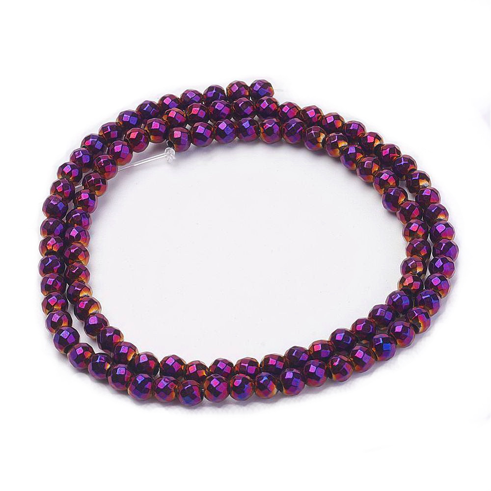 Hematit magnetic violet, fatetat, 4mm-sir 100 buc 1 buc