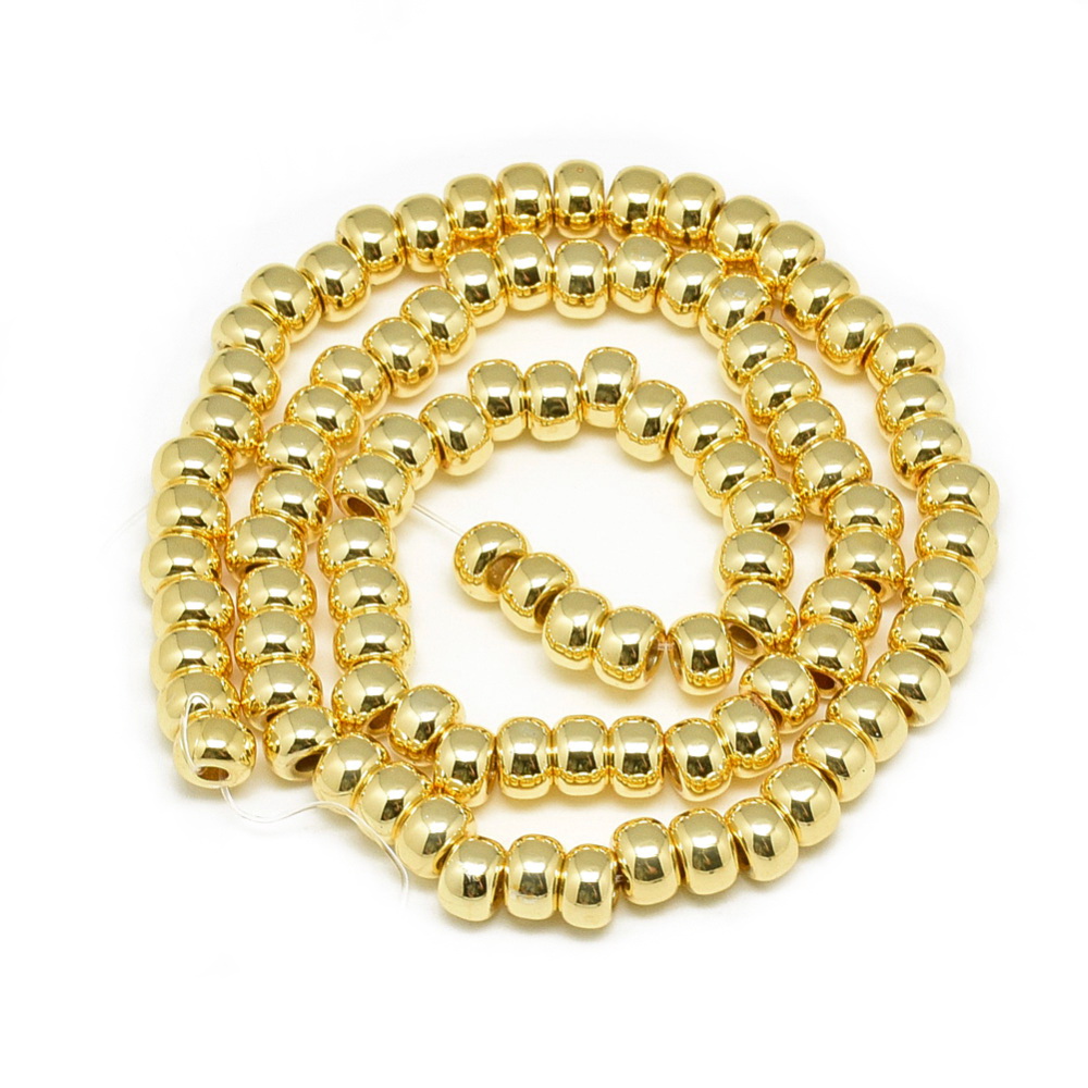 Hematit placat auriu, rondel, 6x4mm, orificiul 2mm-sir 100 buc 1 buc