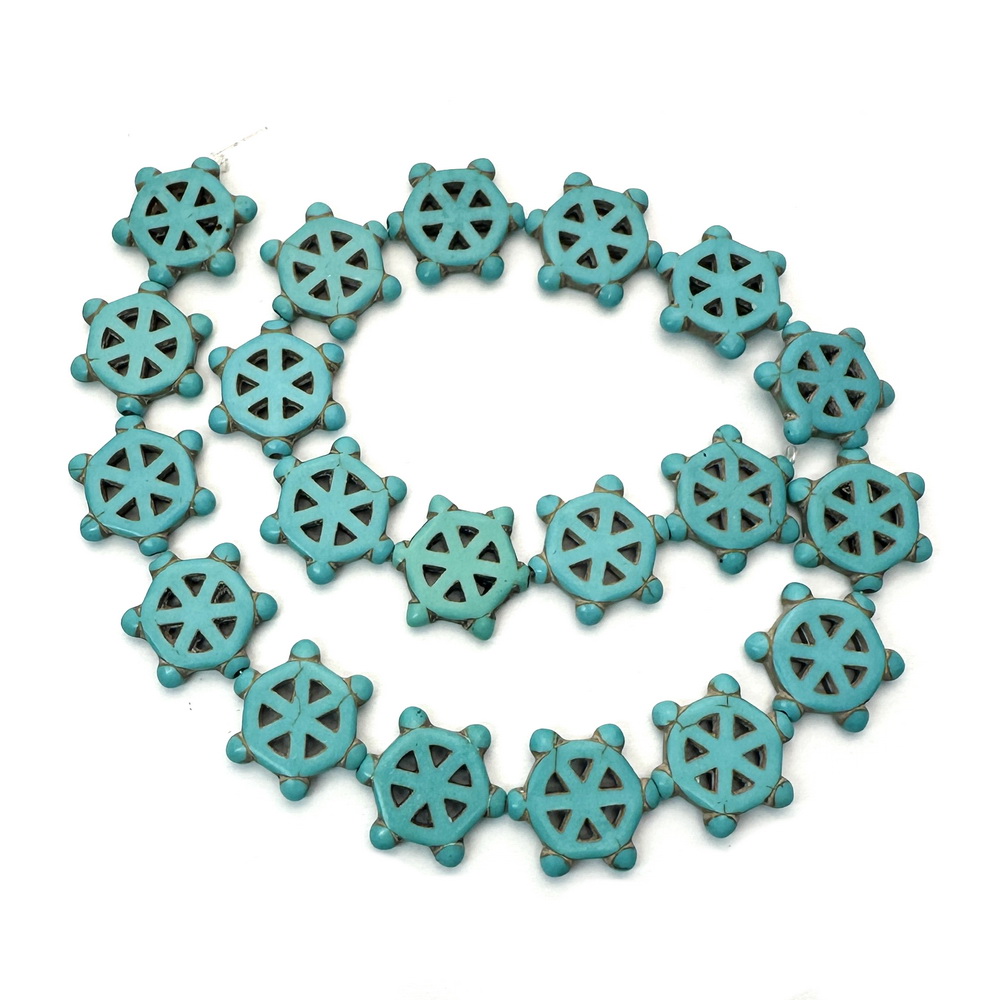 Howlite culoare turcoaz, timona 17x16x3mm-sir 20 buc 1 buc
