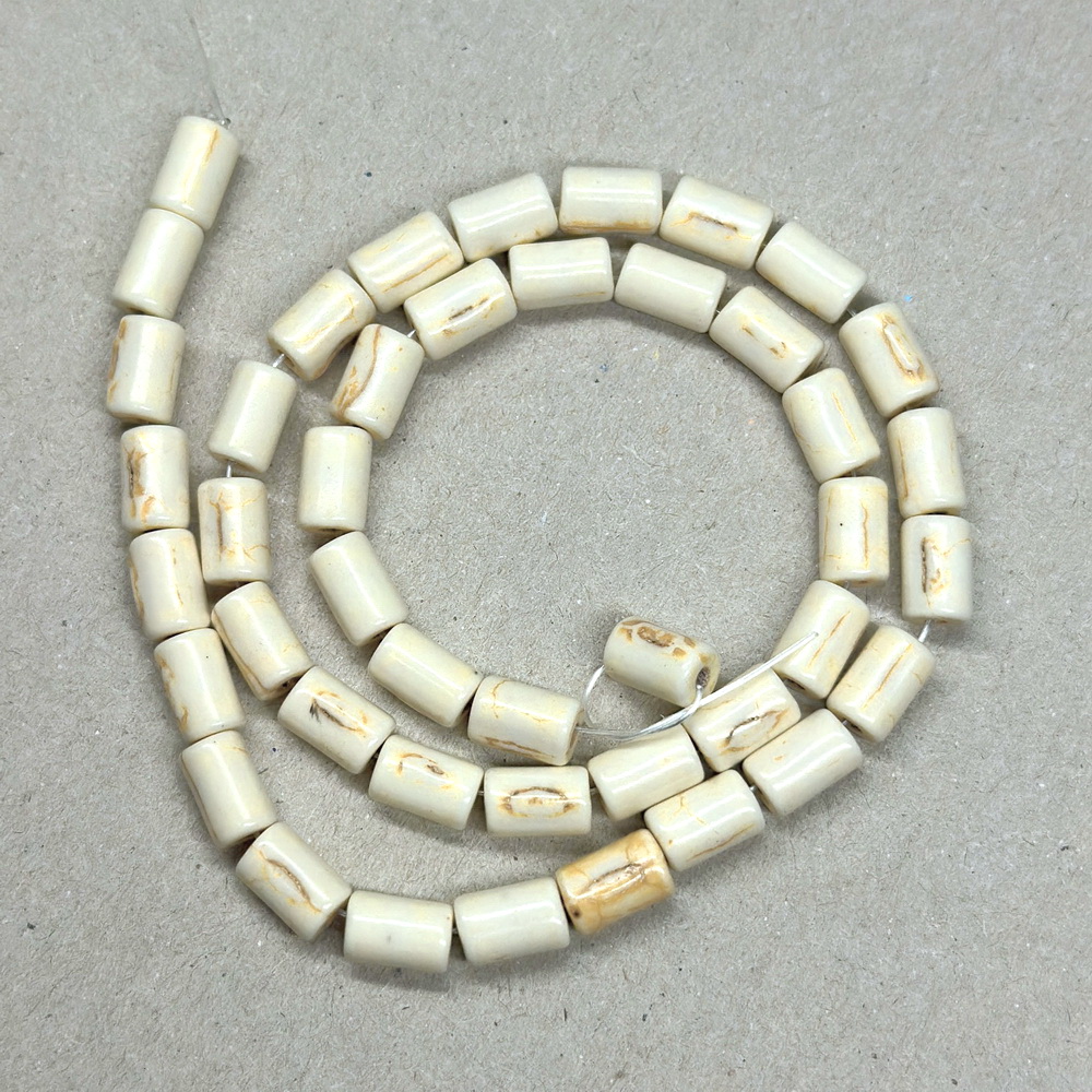 Turcoaz sintetic, crem, tub 9x5mm-sir 44 buc 1 buc