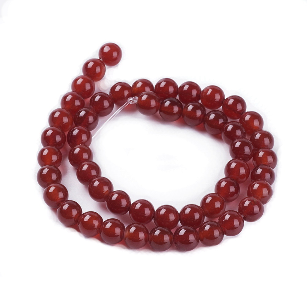Agat maro-roscat, 8mm-sir 48 buc 1 buc