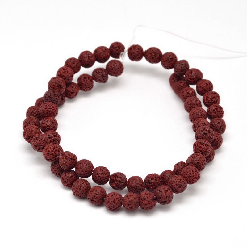 Lava bordo-maro, sfere 10.5mm-sir 40 buc 1 buc
