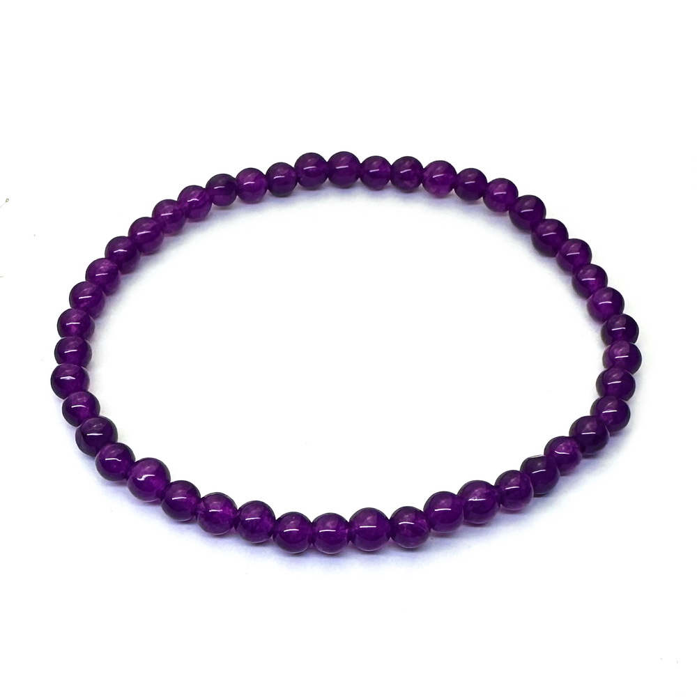 Bratara ametist 4mm, pe elastic-diametru 5.5cm 1 buc