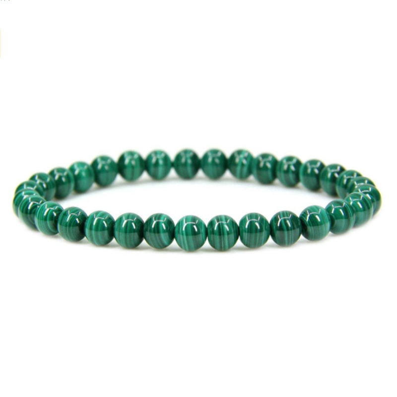 Bratara malachit sintetic 4mm, pe elastic-diametru 5.5cm 1 buc