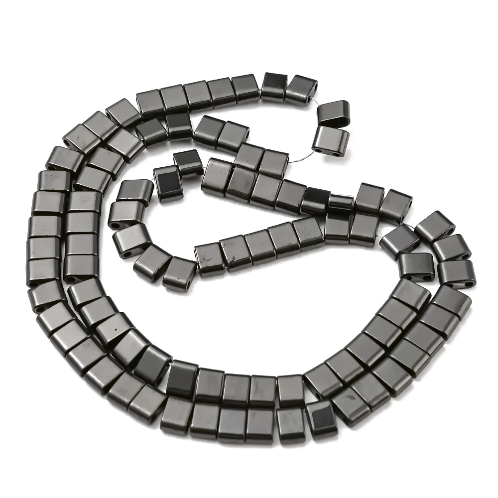 Hematit negru cu 2 orificii, 6x4x3mm-sir 94buc 1 buc