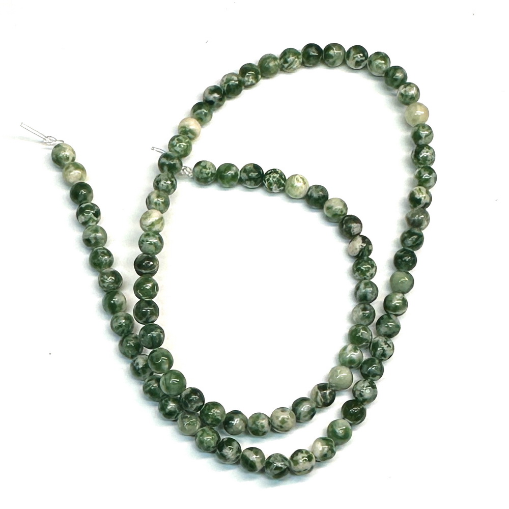 Jasp verde cu alb, 4mm-sir 82 buc 1 buc