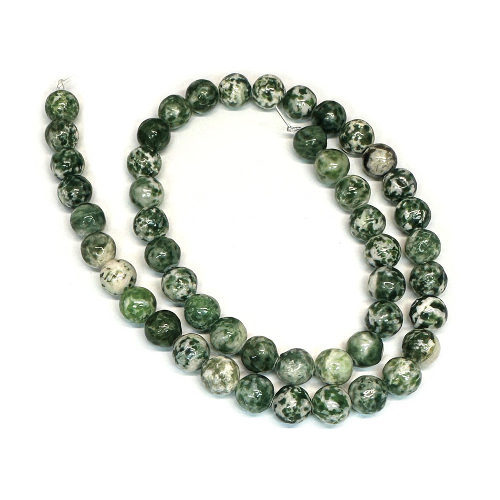 Jasp verde cu alb, 8.5mm-sir 48 buc 1 buc