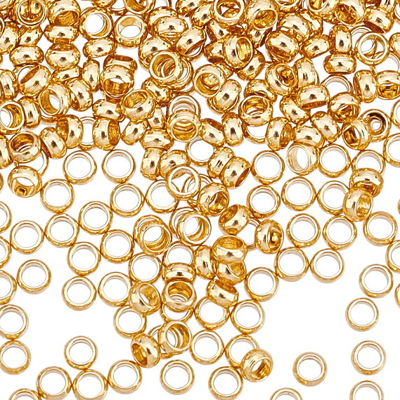 Crimpuri otel inoxidabil 316, placate cu aur 24K, 2x1.5mm cca 100 buc