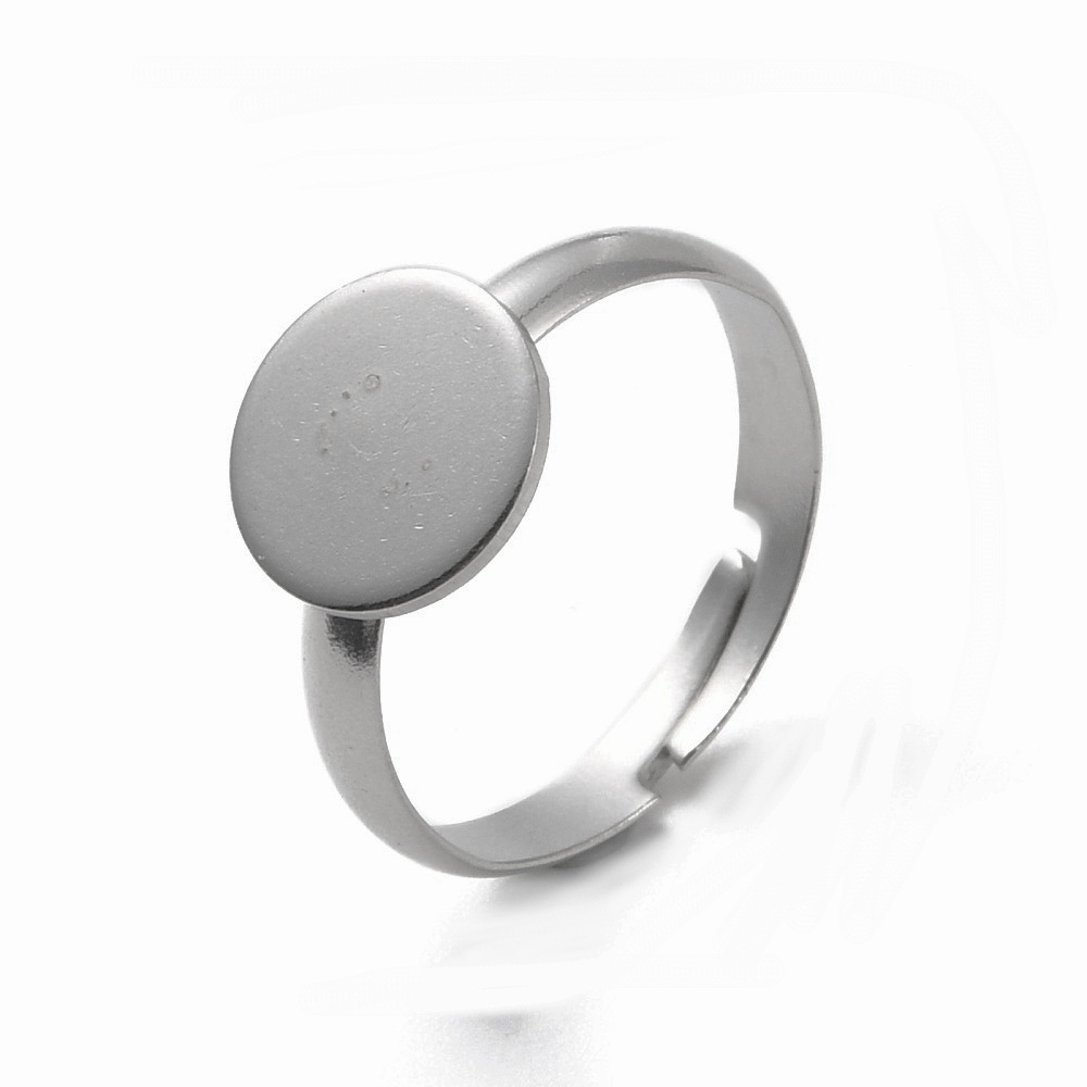 Baza inel otel inoxidabil 304, tarnish resistant, reglabil, interior 17mm, platou 12mm 1 buc