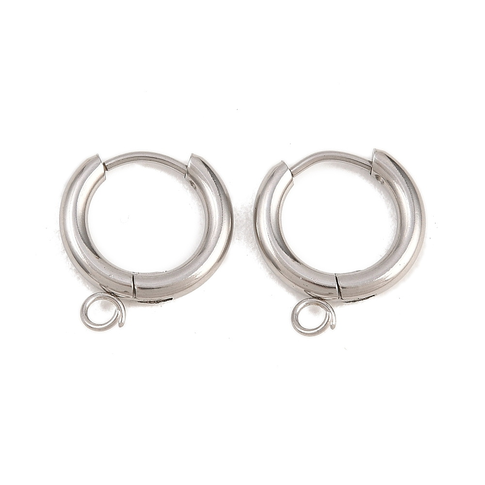 Tortite cercei otel inoxidabil 316, rotunzi, 15x2.5mm, bucla 2.5mm(15mm+2.5mm bucla) 2 buc