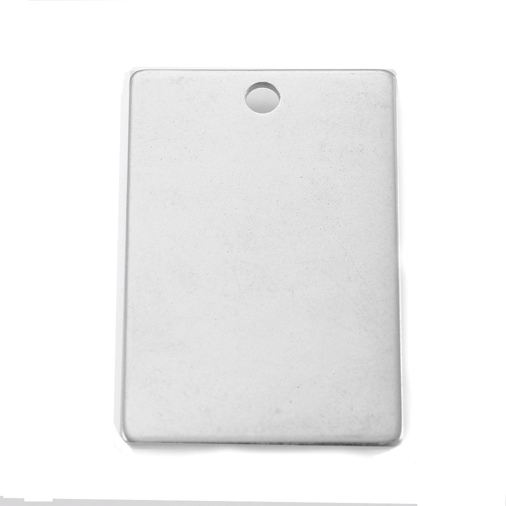 Pandantiv otel inoxidabil 304, pt. gravat, dreptunghi 30x20x1mm 1 buc