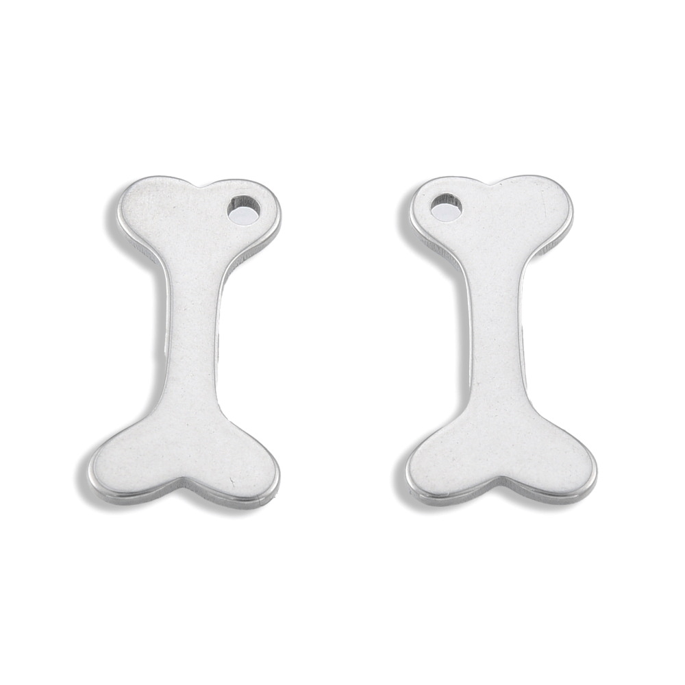 Pandantiv otel inoxidabil 201, forma os, 14x8x1mm 1 buc