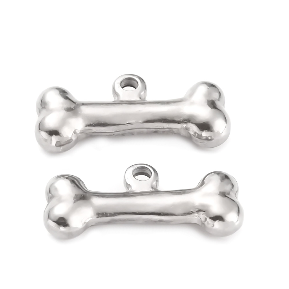 Pandantiv otel inoxidabil 201, forma os, 20x9x4mm 1 buc