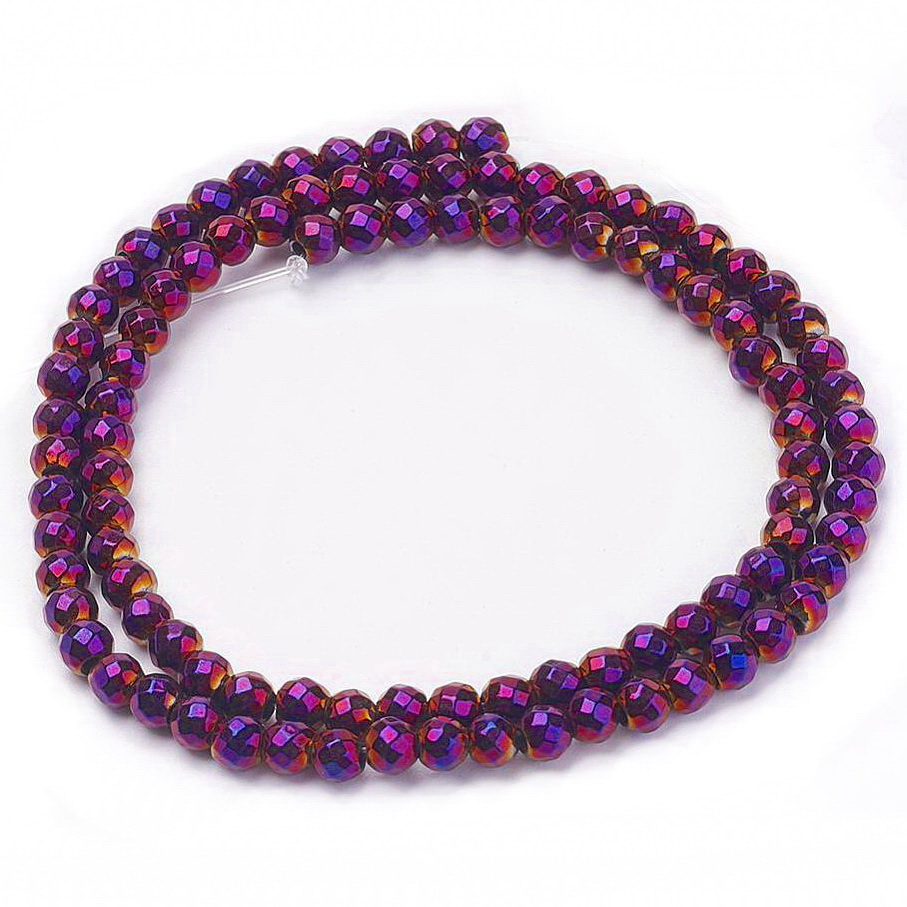Hematit magnetic violet, fatetat, 4.6mm-sir 88 buc 1 buc