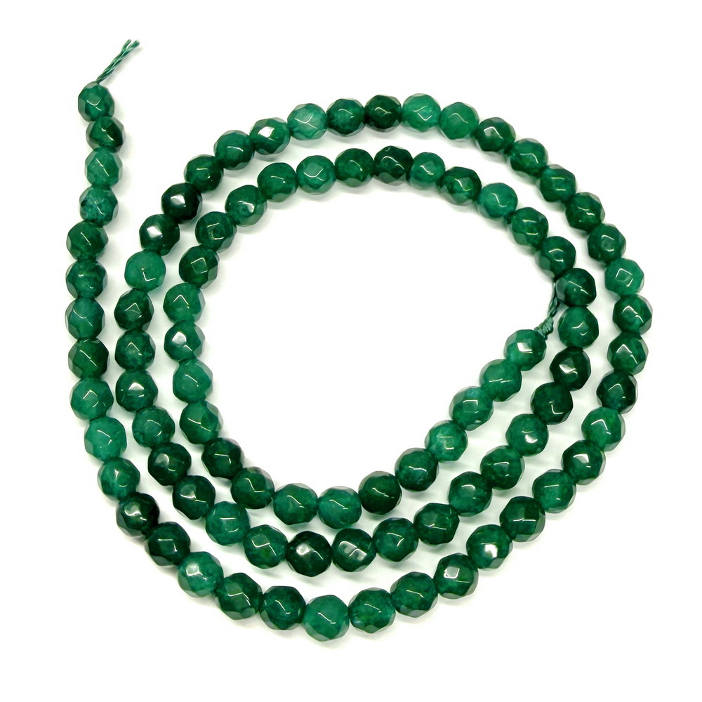 Jad Malaysia fatetat, verde inchis, 4mm-sir 92 buc 1 buc