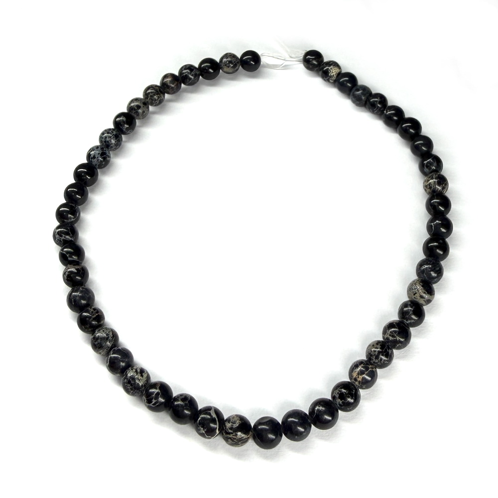 Regalit/jasp imperial negru, 4mm-sir 44 buc 1 buc