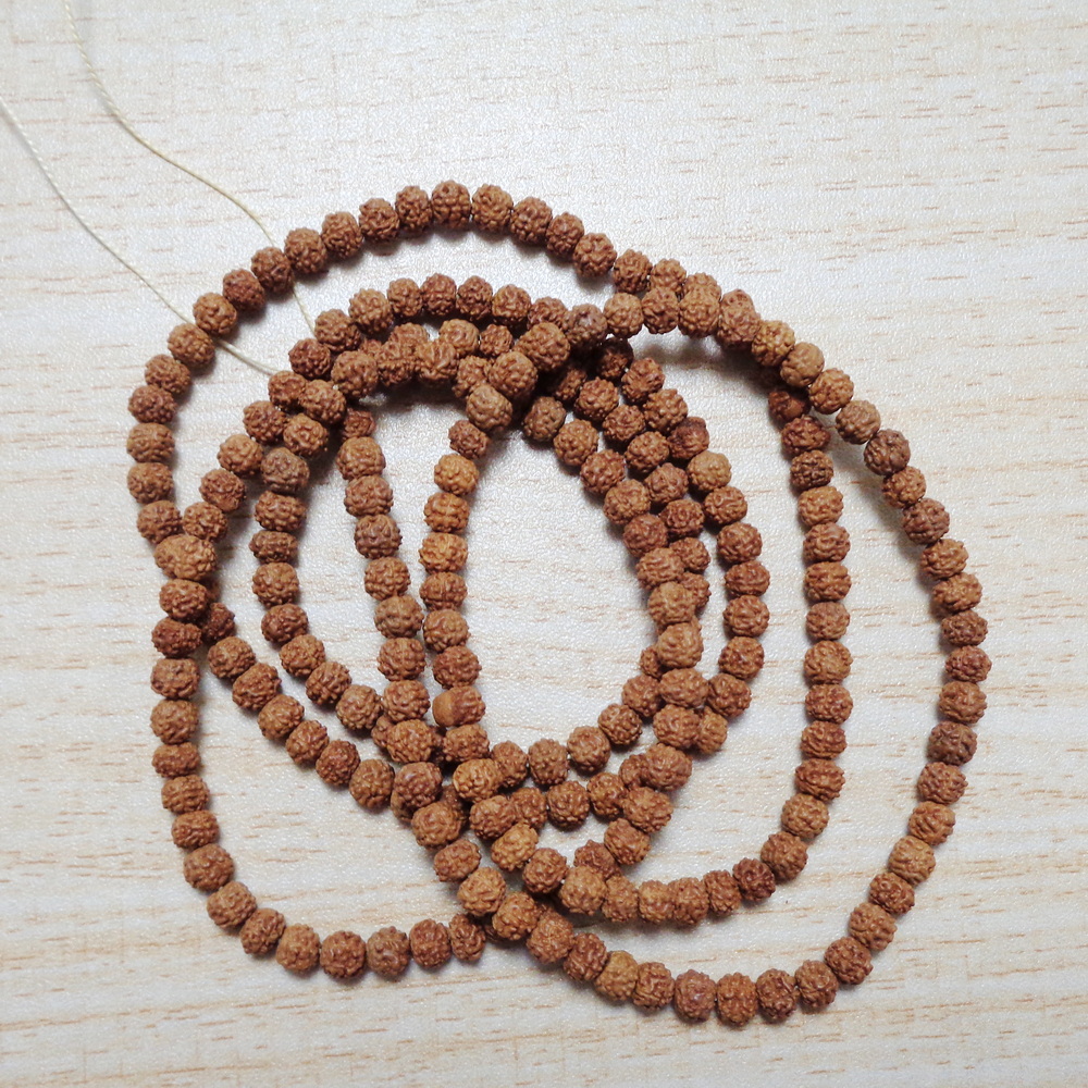 Margele, seminte de rudraksha, maro, cu 5 muchii, 5-5.5mm-sir 220buc 1 buc