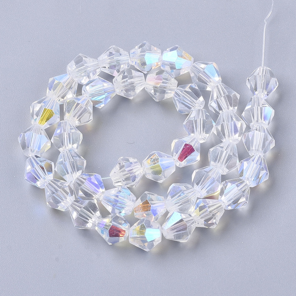 Cristale biconice transparente AB 8mm-sir 39 buc 1 buc