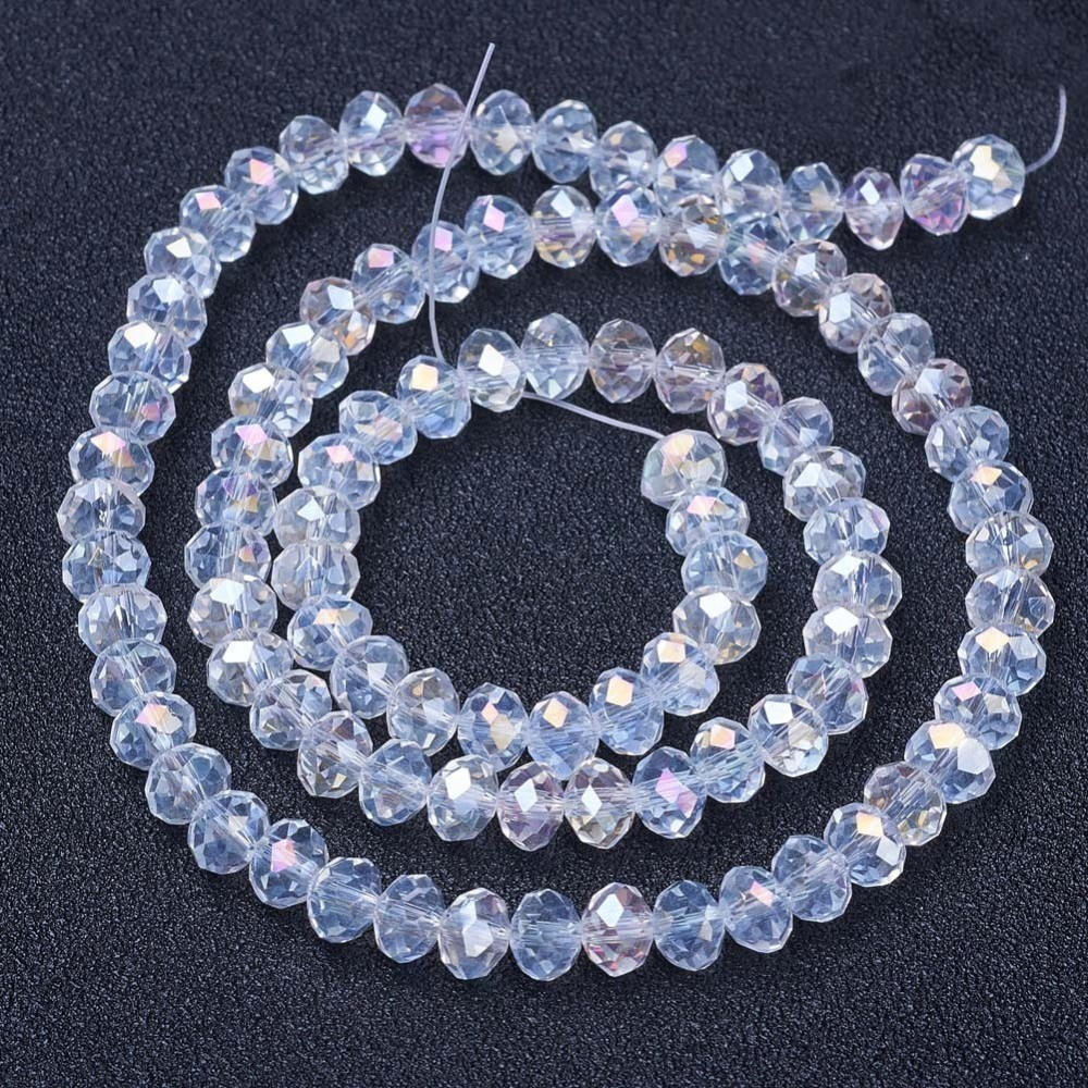 Cristale rondele 8x6mm, transparente AB -sir 68 buc 1 buc