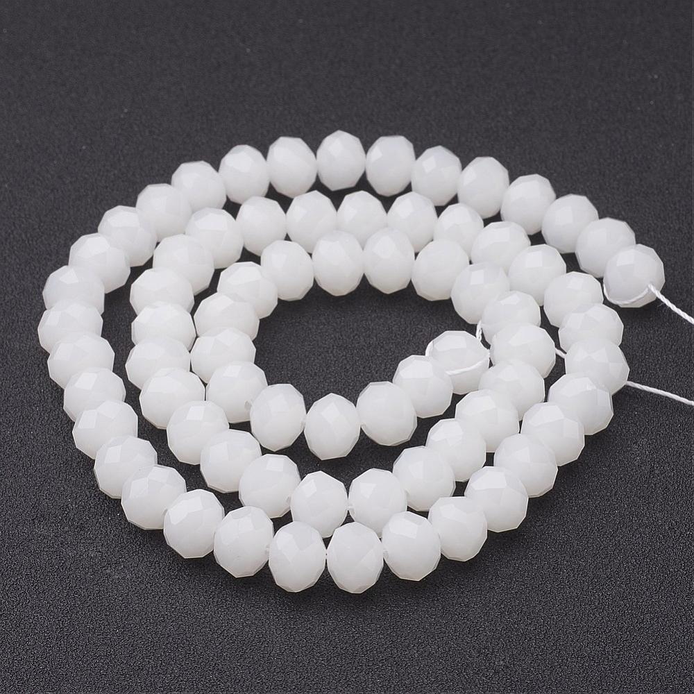Cristale rondele albe, imitatie jad 10x8mm-sir 70 buc 1 buc