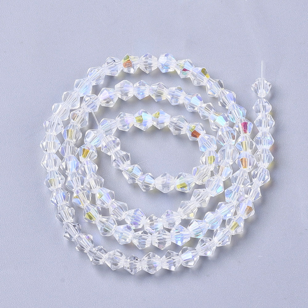 Cristale biconice, transparente AB 3.8x3.8mm-sir 89 buc 1 buc