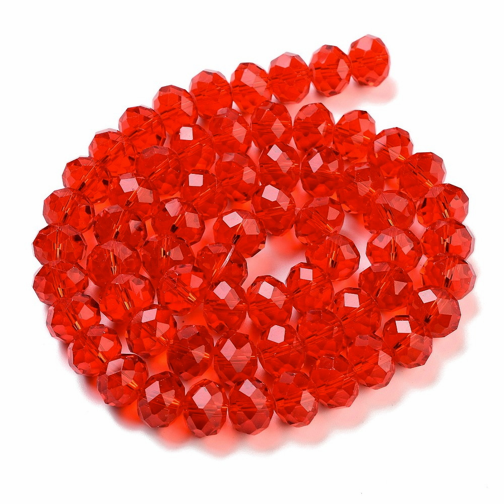 Cristale rondele rosii transparente 12x9mm--sir 70 buc 1 buc