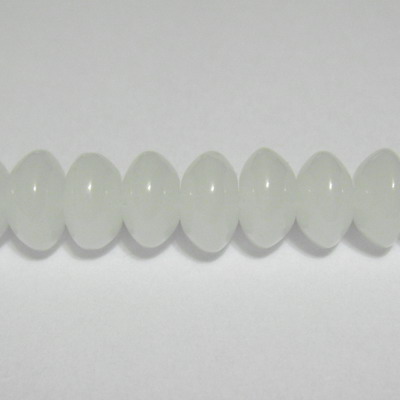 Margele sticla rondel albe semitransparente 8x6mm