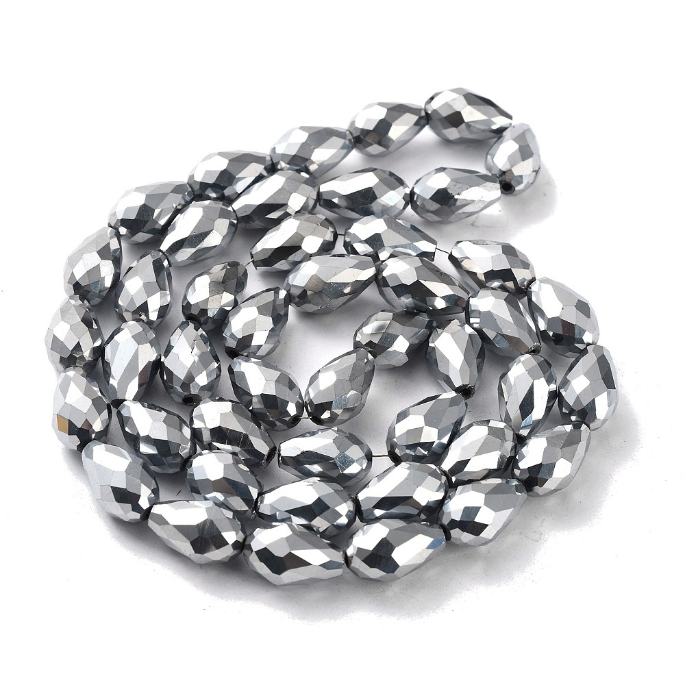 Cristale lacrima argintiu inchis 15x10 mm-48 buc 1 buc