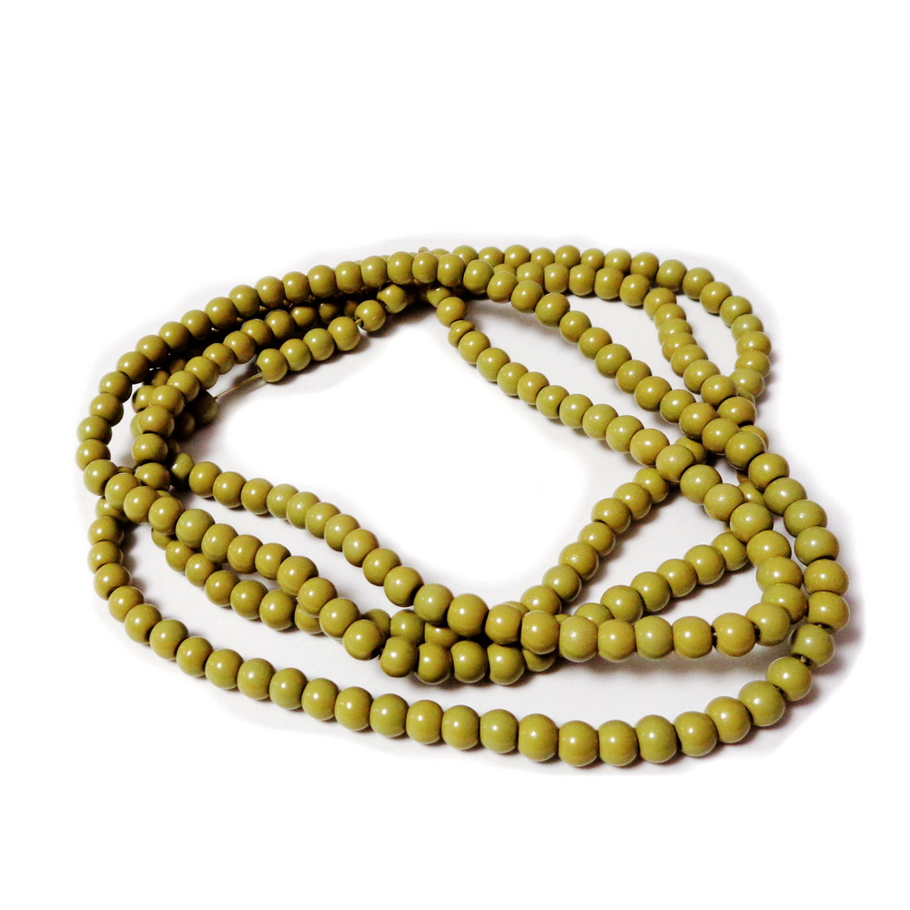 Margele sticla, kaky, 4mm -sir 230 buc 1 buc