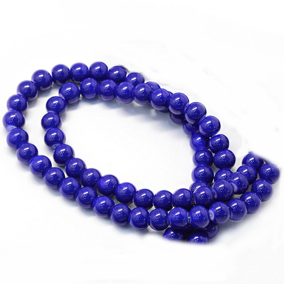 Margele sticla, albastru-cobalt, 8mm-sir 100 buc 1 buc