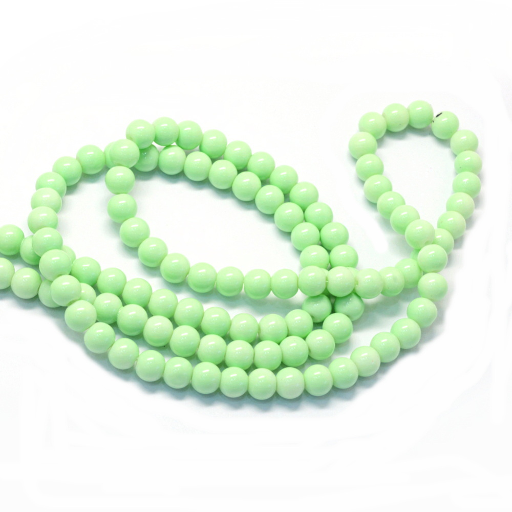 Margele sticla, verde-fistic, 8mm-sir 112 buc 1 buc