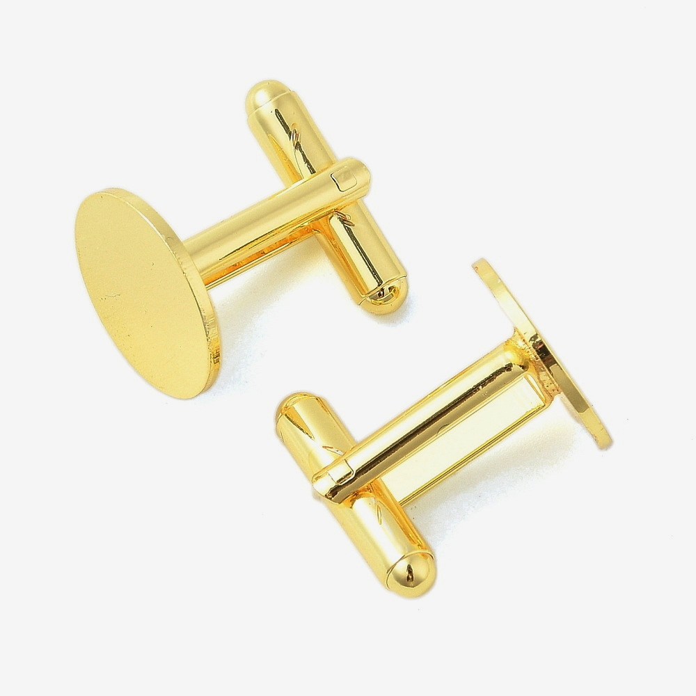 Buton metalic auriu, 24x15mm, platou 15mm 1 buc